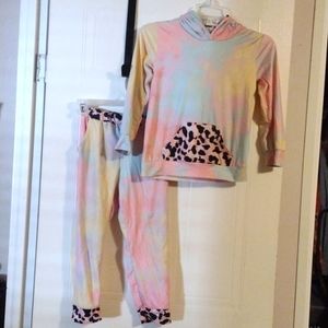 Dash of glitter girls 2 piece hoodie outfit size XXL 7/8